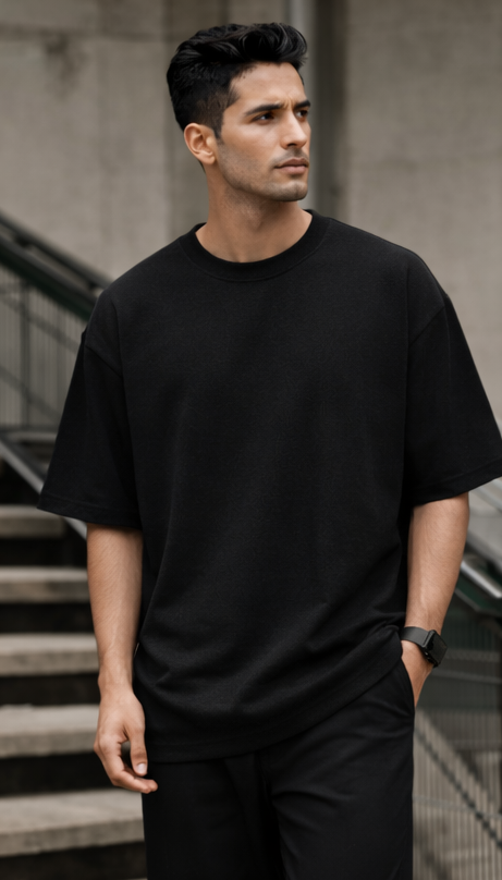 Men's Black Oversized T-Shirt