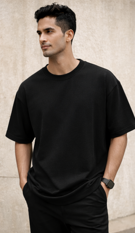 Men's Black Oversized T-Shirt